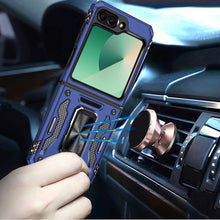 For Samsung Z Flip7 Case Sliding Lens with Magnetic Ring Stand + Tempered Glass