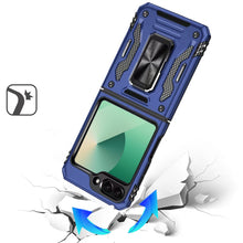 For Samsung Z Flip7 Case Sliding Lens with Magnetic Ring Stand + Tempered Glass