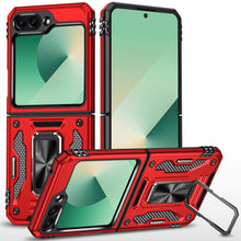 For Samsung Z Flip7 Case Sliding Lens with Magnetic Ring Stand + Tempered Glass