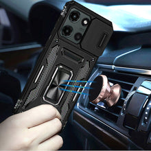 For Motorola Edge 2025 Case Sliding Lens Shockproof Cover w/ Magnetic Ring Stand