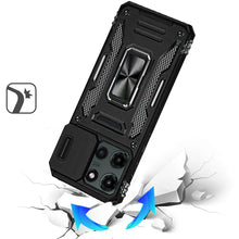 For Motorola Edge 2025 Case Sliding Lens Shockproof Cover w/ Magnetic Ring Stand