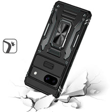 For Google Pixel 9a Case Sliding Lens with Magnetic Ring Stand + Tempered Glass