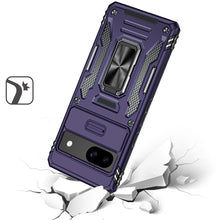 For Google Pixel 9a Case Sliding Lens with Magnetic Ring Stand + Tempered Glass