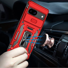 For Google Pixel 9a Case Sliding Lens with Magnetic Ring Stand + Tempered Glass