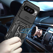 For Google Pixel 10/10 Pro Case Sliding Lens with Metal Stand + Tempered Glass