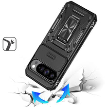 For Google Pixel 10/10 Pro Case Sliding Lens with Metal Stand + Tempered Glass