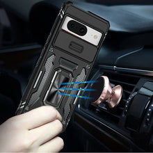 For Google Pixel 8 5G Case Sliding Camera Lens Shockproof Ringstand Phone Cover