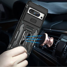 For Google Pixel 9/ 9 Pro 6.3 inch Case Sliding Lens Cover Shockproof Ringstand