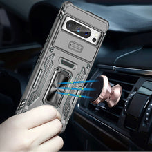 For Google Pixel 9/ 9 Pro 6.3 inch Case Sliding Lens Cover Shockproof Ringstand