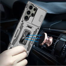 For Samsung S23 Plus Case Shockproof Magnetic Ring Stand Cover with Lens Cover