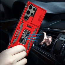 For Samsung S23 Case Shockproof Magnetic Ring Stand Phone Cover with Lens Cover