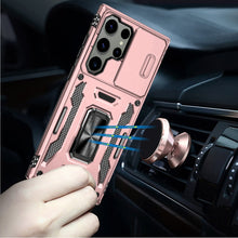 For Samsung S23 Ultra Case Shockproof Magnetic Ring Stand Cover with Lens Cover