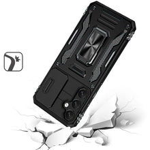 For Samsung S25/S24 Case Slide Lens Cover Magnetic Ring Stand + Tempered Glass