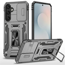 For Samsung S25 FE Case Sliding Lens with Magnetic Ring Stand + Tempered Glass