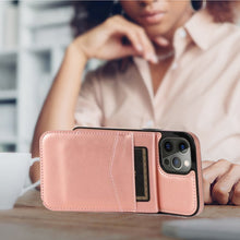 For iPhone 14 PRO Case PU Leather Cover with Card Flap Stand and Magnetic Button