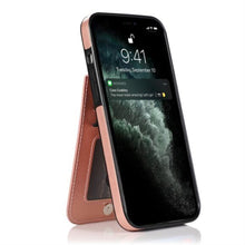 For iPhone 14 PRO Case PU Leather Cover with Card Flap Stand and Magnetic Button