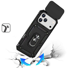 For iPhone 17 PRO Case Shockproof Ring Stand with Lens Cover + Tempered Glass