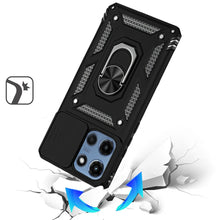 For Moto G 2025 Case Shockproof Ring Stand w/ Camera Lens Cover + Tempered Glass