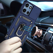 For Moto G 2025 Case Shockproof Ring Stand w/ Camera Lens Cover + Tempered Glass