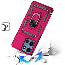 For Moto G 2025 Case Shockproof Ring Stand w/ Camera Lens Cover + Tempered Glass