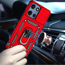 For Moto G 2025 Case Shockproof Ring Stand w/ Camera Lens Cover + Tempered Glass