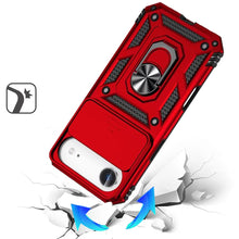 For iPhone Air Case Shockproof Metal Ring Stand w/ Lens Cover + Tempered Glass