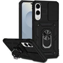 For Samsung S25 Edge Case Shockproof with Ring Stand Lens Cover + Tempered Glass