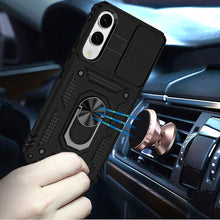 For Samsung S25 Edge Case Shockproof with Ring Stand Lens Cover + Tempered Glass