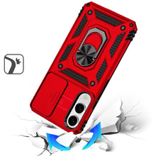 For Samsung S25 Edge Case Shockproof with Ring Stand Lens Cover + Tempered Glass