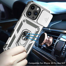 For iPhone 16 PRO MAX Case Shockproof Cover Ringstand Lens Cover +Tempered Glass