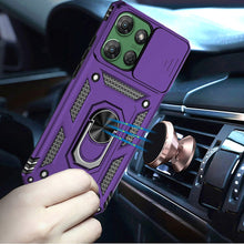 For Moto G Power 2025 Case Shockproof Magnetic Ring Lens Cover + Tempered Glass