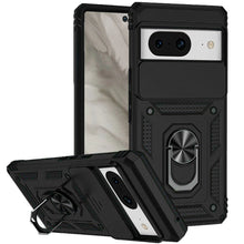 For Google Pixel 8 5G Case Shockproof Metal Ring Stand with Camera Lens Cover
