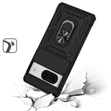 For Google Pixel 8 5G Case Shockproof Metal Ring Stand with Camera Lens Cover