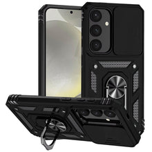 For Samsung S25+/S24+ Case Shockproof Ring Stand w/ Lens Cover + Tempered Glass