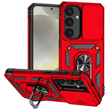 For Samsung S25+/S24+ Case Shockproof Ring Stand w/ Lens Cover + Tempered Glass