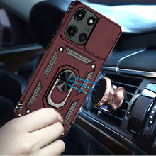 For Moto G Stylus 2025 Case Shockproof Magnetic Ring Lens Cover + Tempered Glass