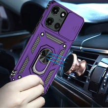 For Moto G Stylus 2025 Case Shockproof Magnetic Ring Lens Cover + Tempered Glass