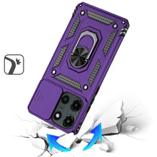 For Moto G Stylus 2025 Case Shockproof Magnetic Ring Lens Cover + Tempered Glass