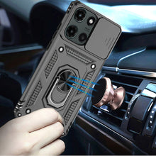 For Moto G Stylus 2025 Case Shockproof Magnetic Ring Lens Cover + Tempered Glass