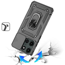 For Moto G Stylus 2025 Case Shockproof Magnetic Ring Lens Cover + Tempered Glass