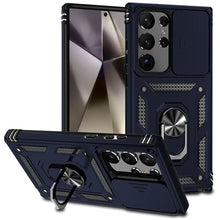 For Samsung S25 Ultra Case Shockproof Ring Stand w/ Lens Cover + Tempered Glass