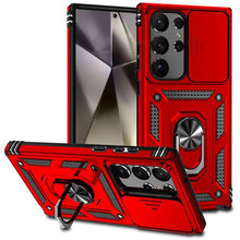 For Samsung S25 Ultra Case Shockproof Ring Stand w/ Lens Cover + Tempered Glass