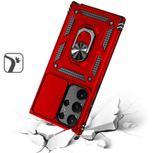 For Samsung S25 Ultra Case Shockproof Ring Stand w/ Lens Cover + Tempered Glass