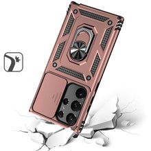 For Samsung S25 Ultra Case Shockproof Ring Stand w/ Lens Cover + Tempered Glass