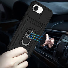 For iPhone 16e Case Shockproof Ring Stand Camera Lens Cover + Tempered Glass