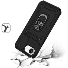For iPhone 16e Case Shockproof Ring Stand Camera Lens Cover + Tempered Glass