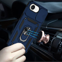 For iPhone 16e Case Shockproof Ring Stand Camera Lens Cover + Tempered Glass