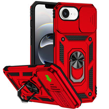 For iPhone 16e Case Shockproof Ring Stand Camera Lens Cover + Tempered Glass