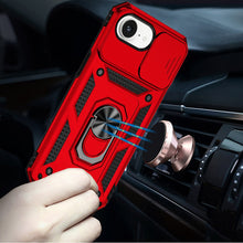 For iPhone 16e Case Shockproof Ring Stand Camera Lens Cover + Tempered Glass