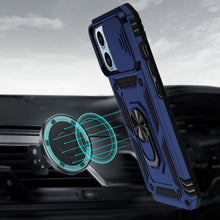 For iPhone XR Case Shockproof Ring Stand with Camera Lens Cover + Tempered Glass